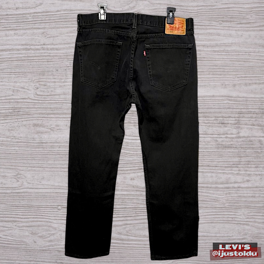 Levi's 505 Men's Regular Fit Straight Leg Black Denim Jeans | Size W36″ - L30″ - Picture 8 of 16